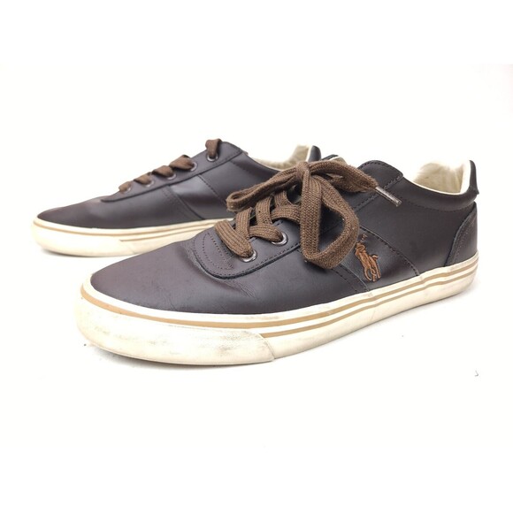 Polo Ralph Lauren Hanford Sneakers Mens Sz 9 D Brown Leather Shoes main image 7